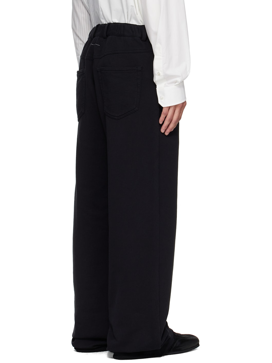 Black Cotton Sweatpant Trousers - 3