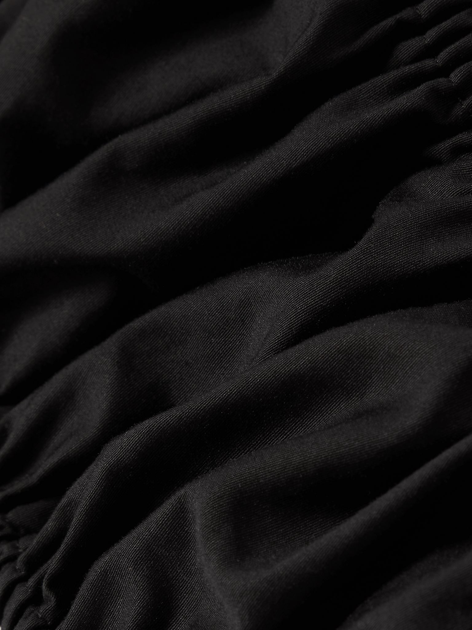 Gathered cotton-poplin bralette Black - 5
