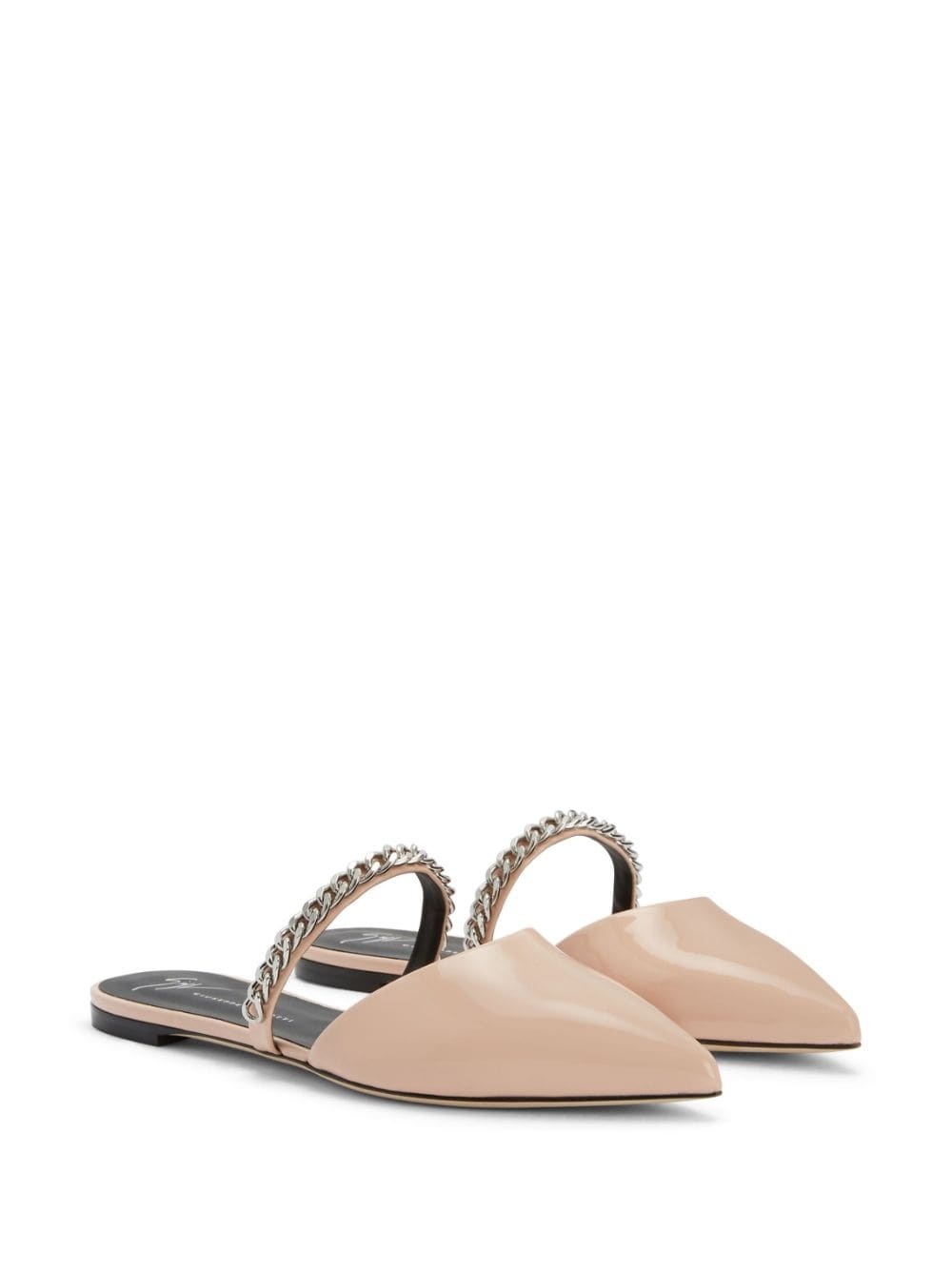 Laurette chain-detail leather mules - 2