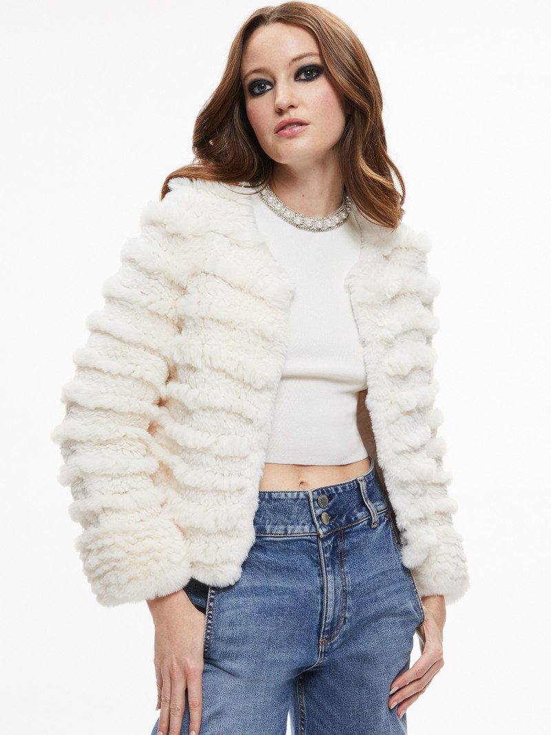 FAWN FAUX FUR TEXTURED JACKET 1