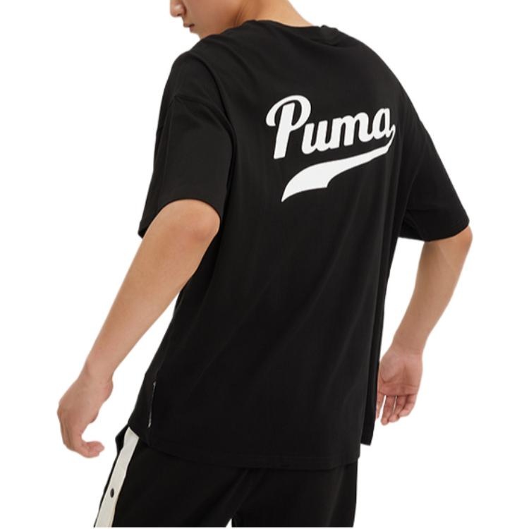 PUMA Logo T-Shirt 'Black' 538324-01 - 4