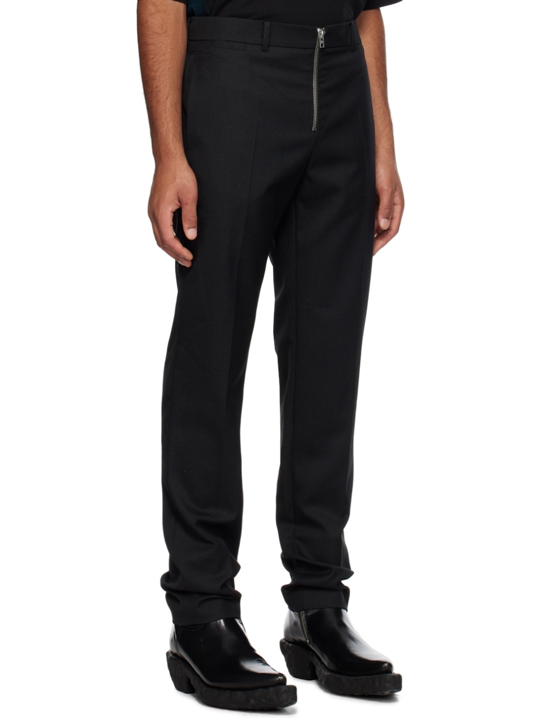 Black Zip Trousers - 2