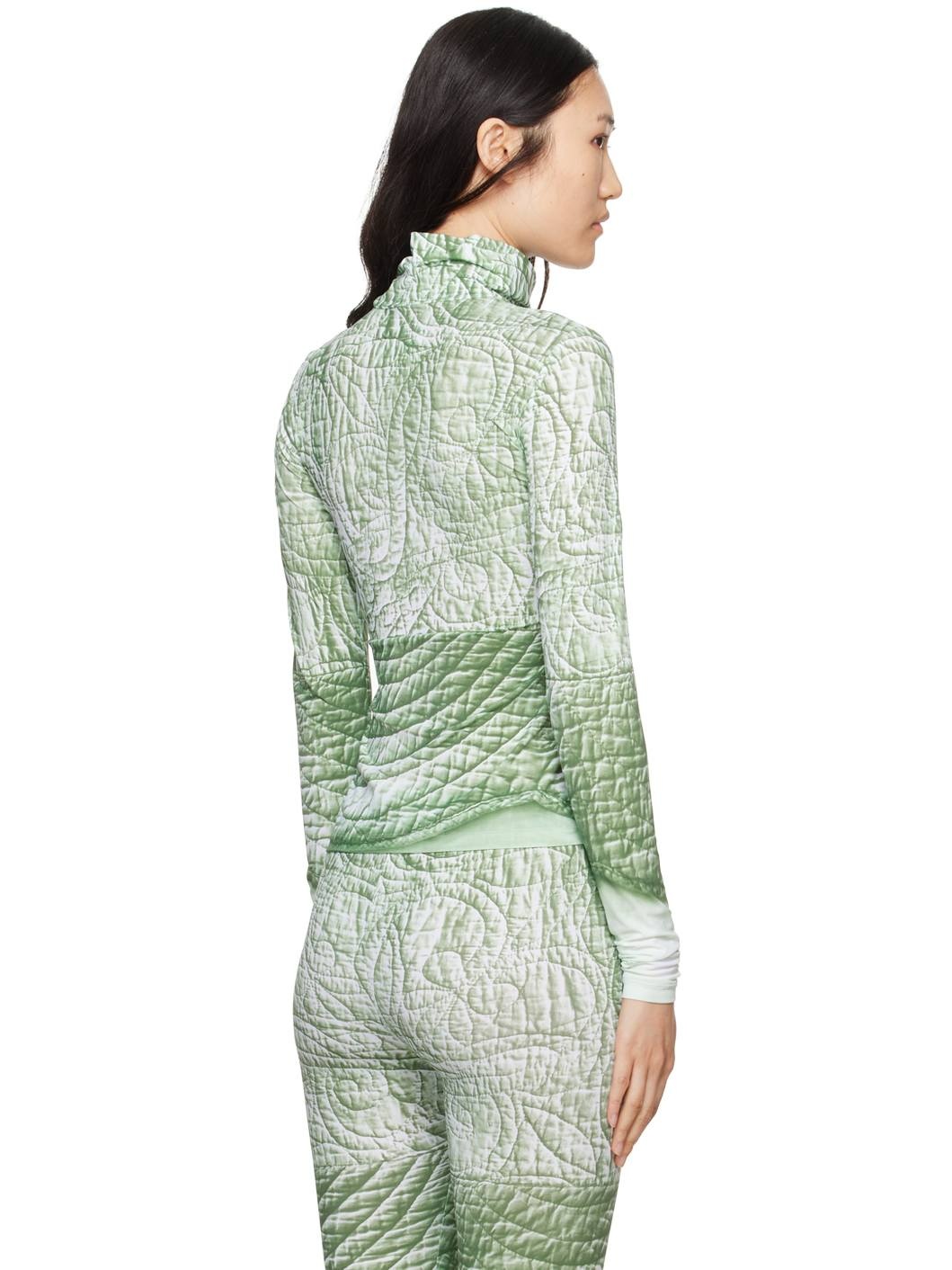 Green Trompe L'œil Turtleneck - 3