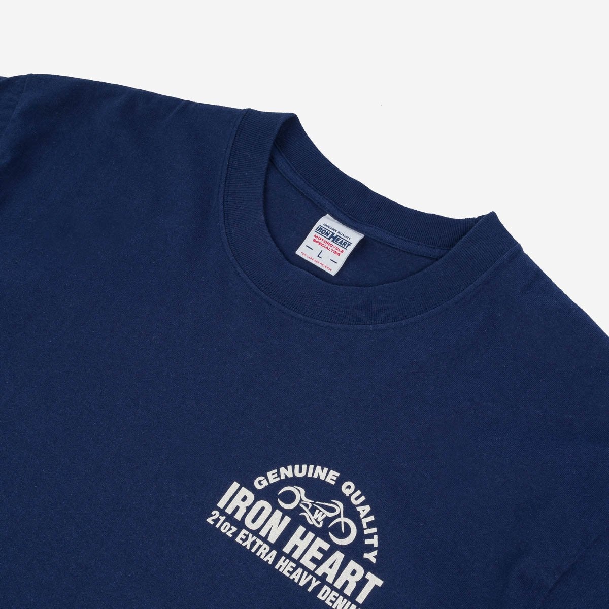 IHTL-2302-NAV 7.5oz Printed Loopwheel Crew Neck Long Sleeved T-Shirt - Navy - 8