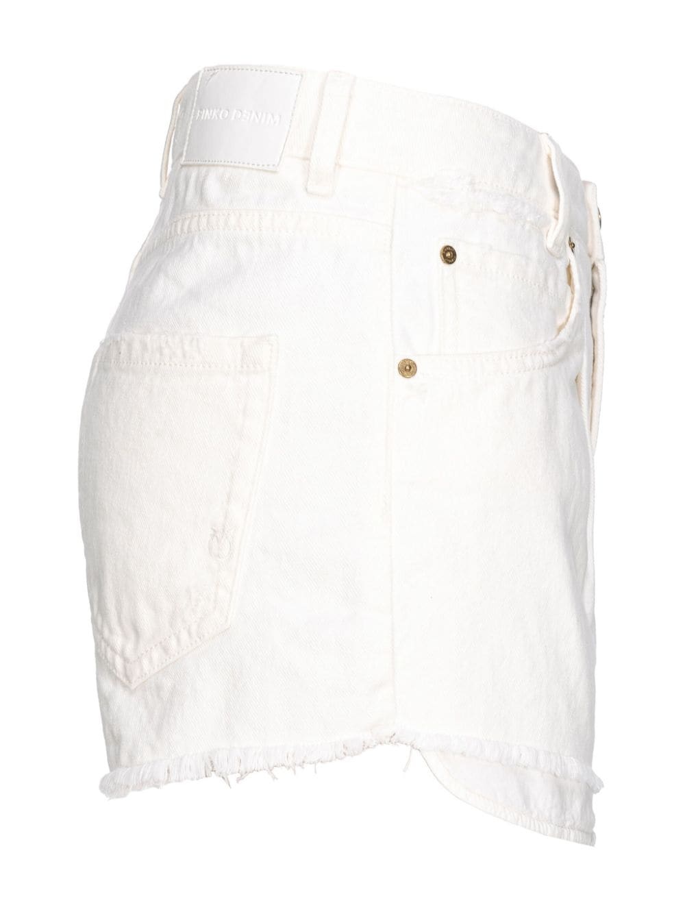 high-rise frayed-hem denim shorts - 2