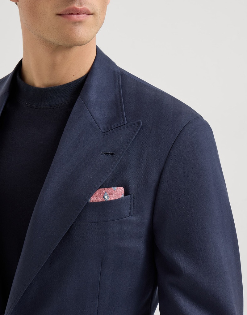 Virgin wool chevron Tailor blazer with peak lapels 4