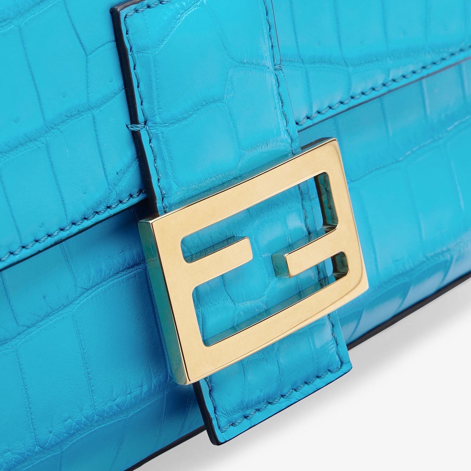 Light blue crocodile leather bag - 5