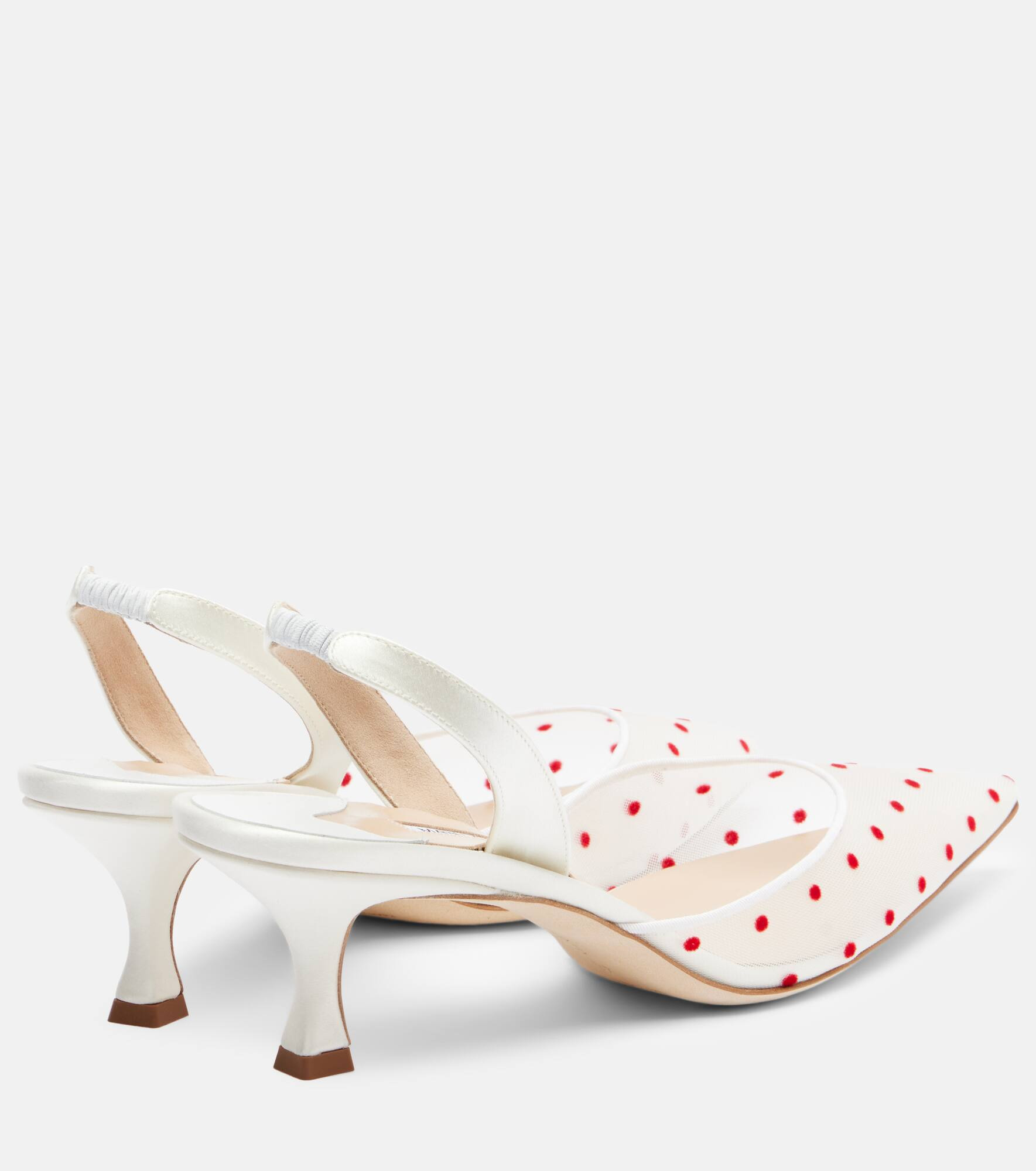 Carolyne 50 polka-dot mesh slingback pumps - 2
