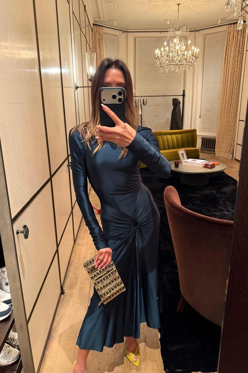 Frances Midi Dress In Dark Teal 1
