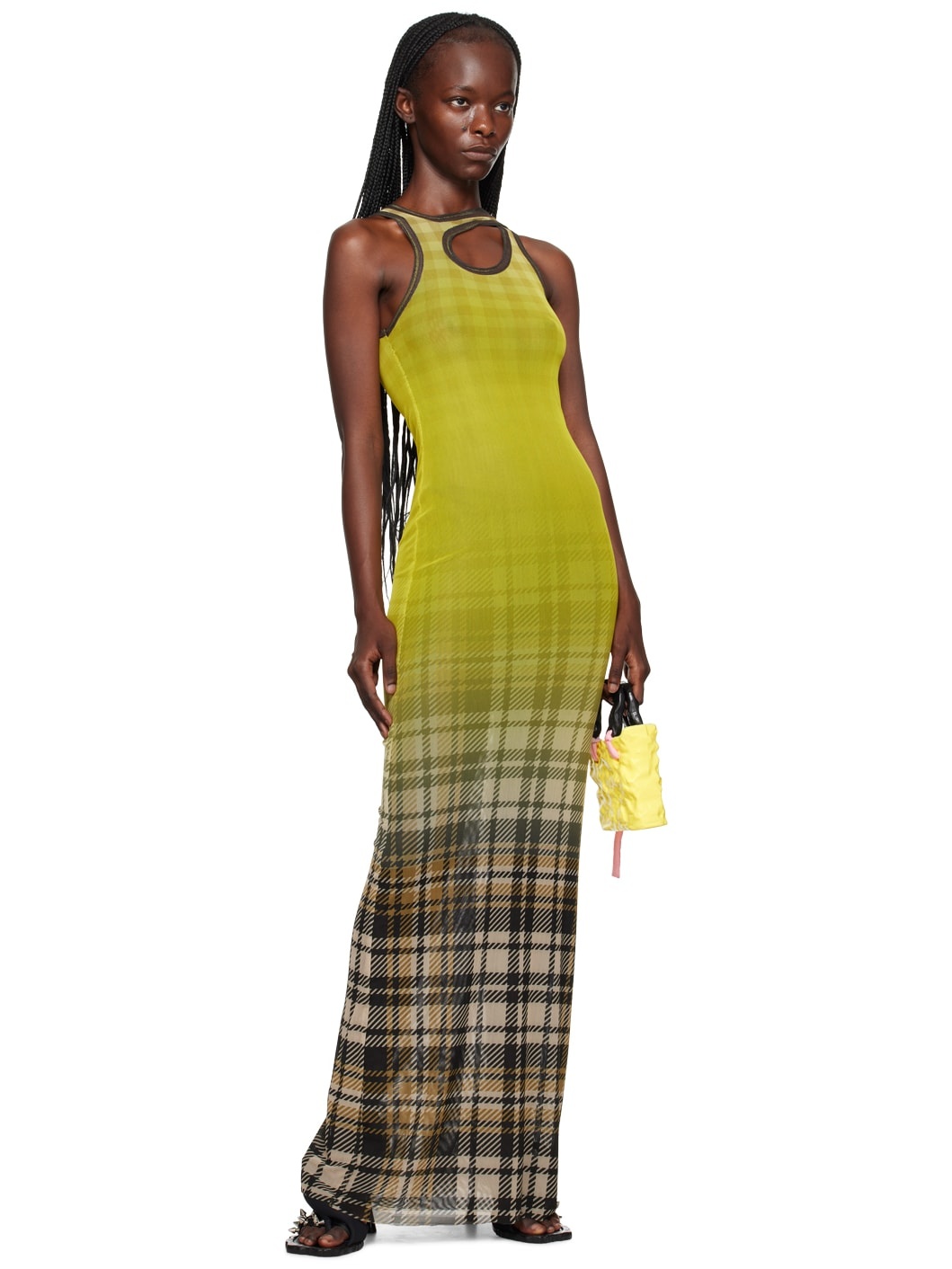 Yellow Cutout Maxi Dress - 4