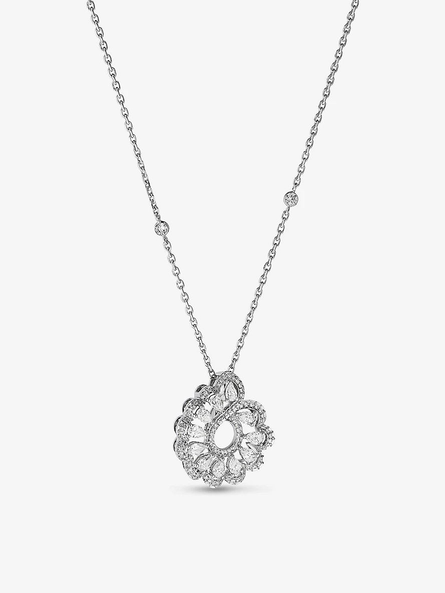 Precious Lace Vague 18ct white-gold 1.24ct round-cut diamond pendant necklace - 3