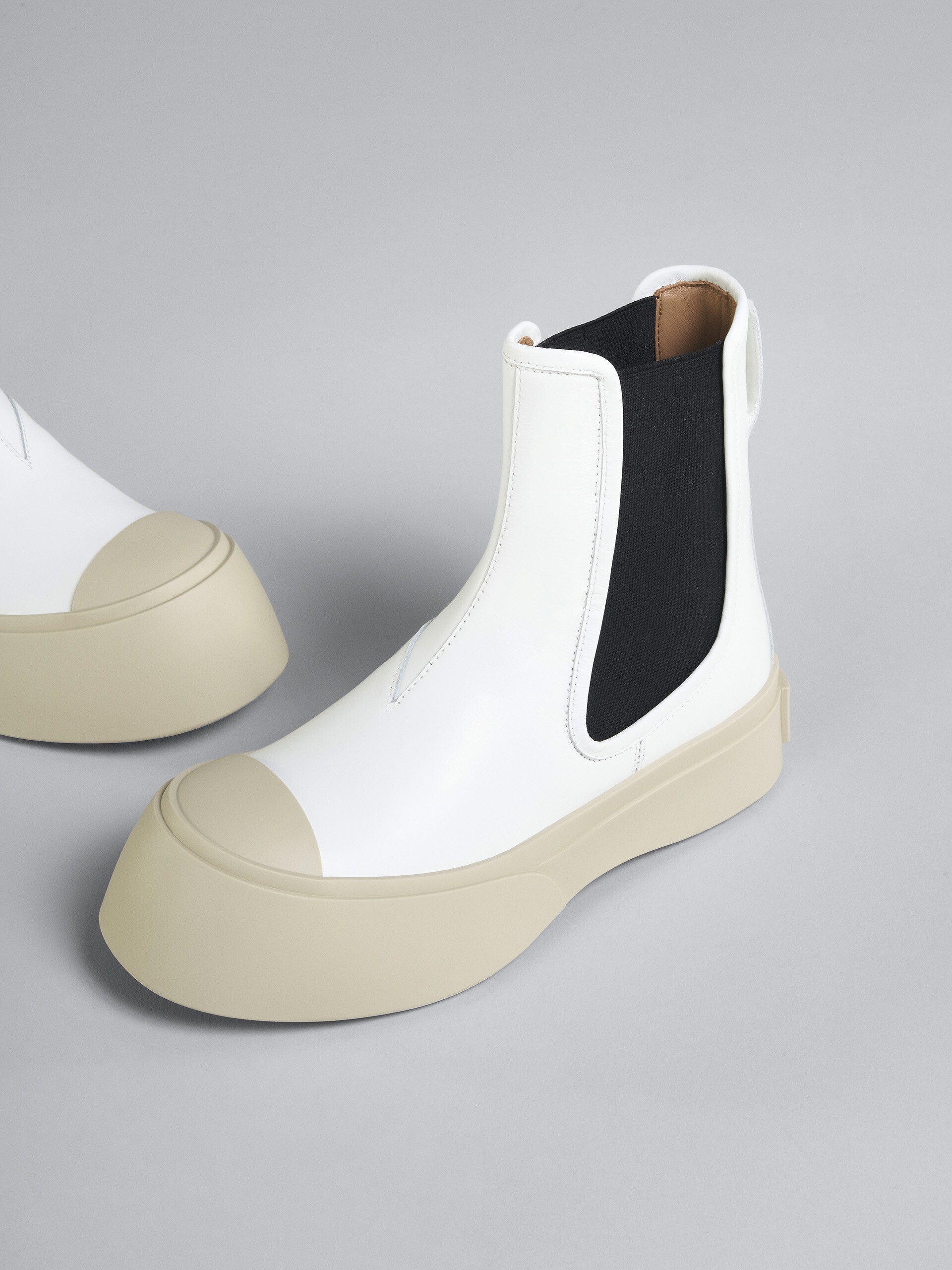 ロングブーツ MARNI White Nappa Leather Pablo Ankle Boots Marni Pablo ankle boots in luxurious nappa leather | The