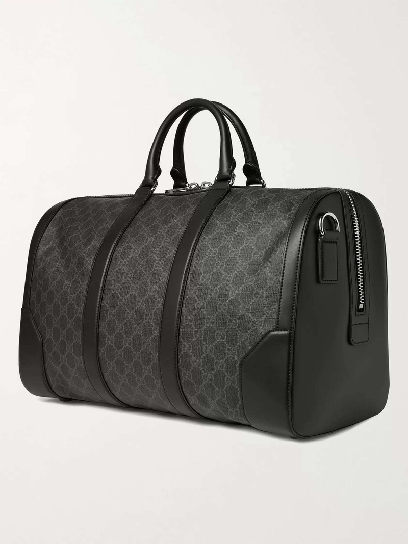 Leather-Trimmed Monogrammed Coated-Canvas Holdall 4