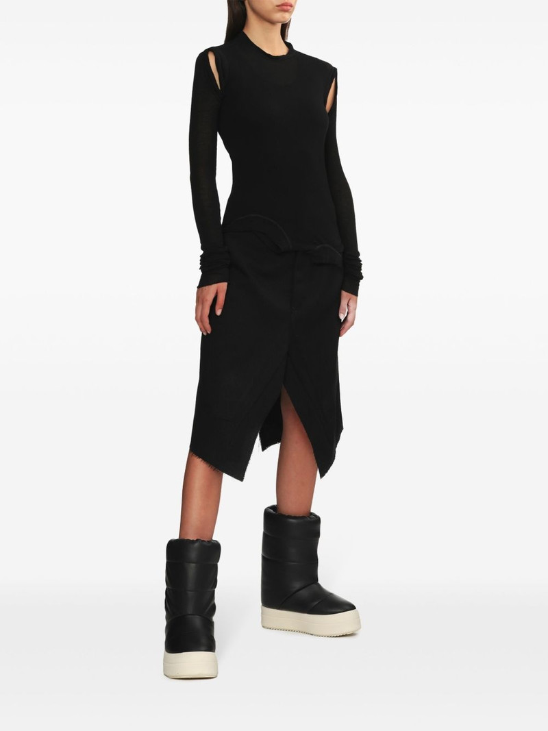 Rick Owens raw-cut midi skirt outlook