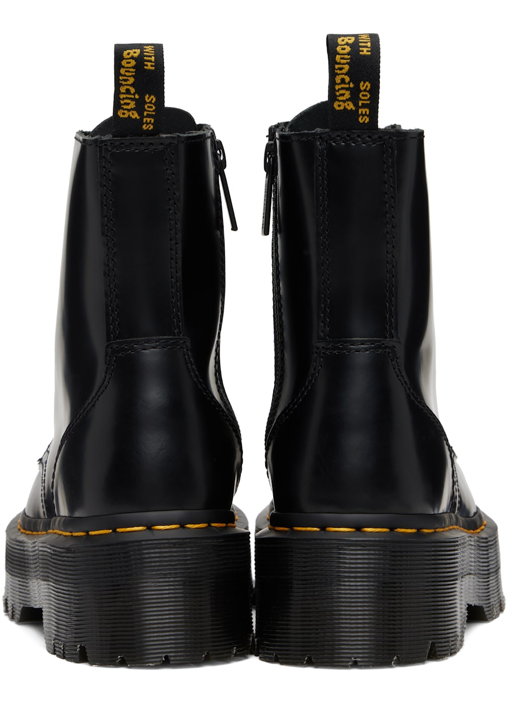 Black Jadon Boot Smooth Leather Platform Boots - 2