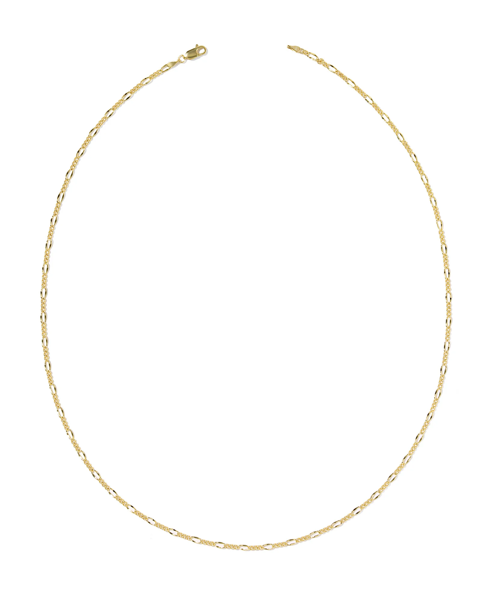 Thin Figaro 18k Gold Vermeil Chain Necklace - 1