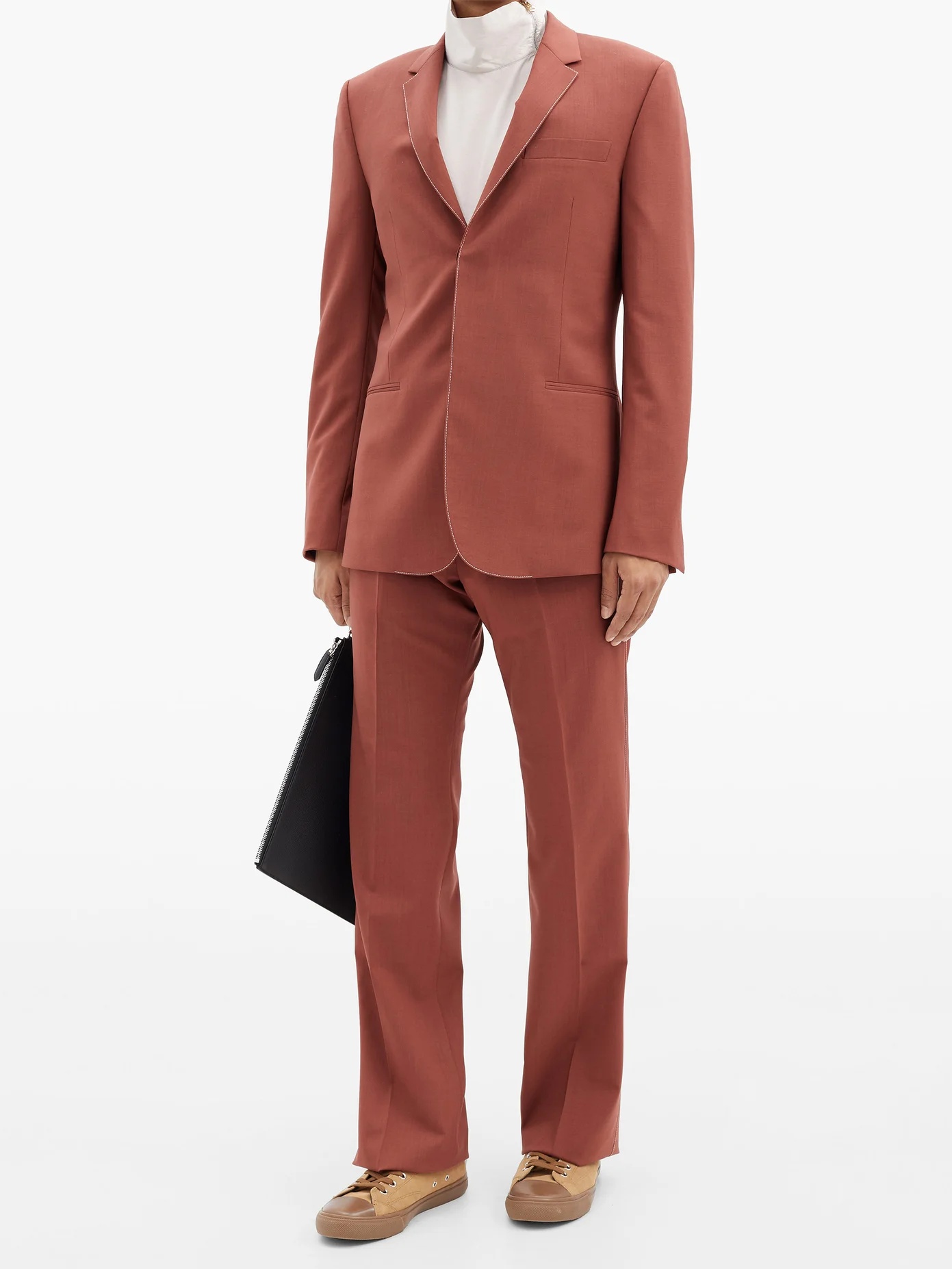 Single-breasted wool-blend suit - 2