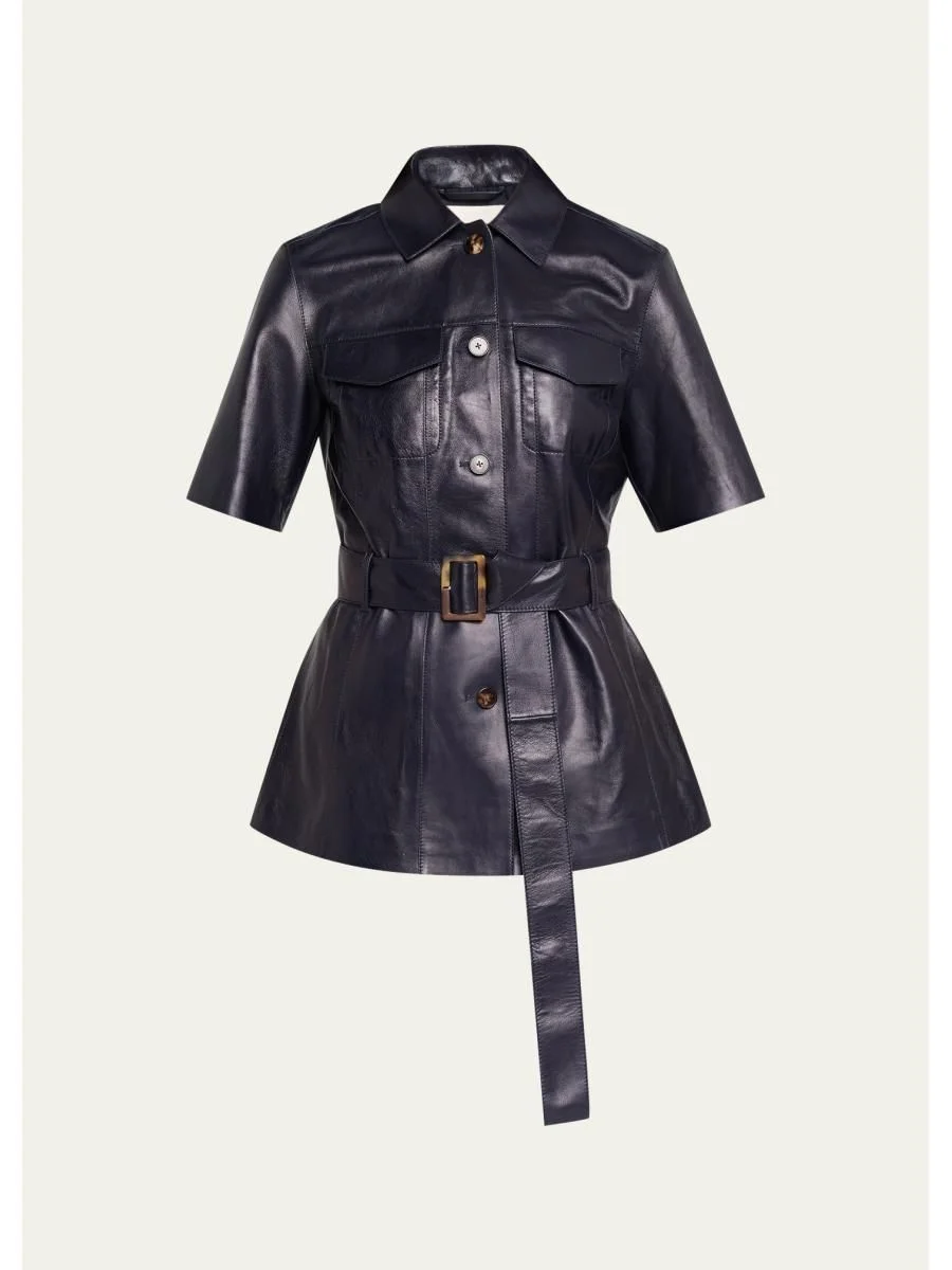 Belted Leather Jacket - 1