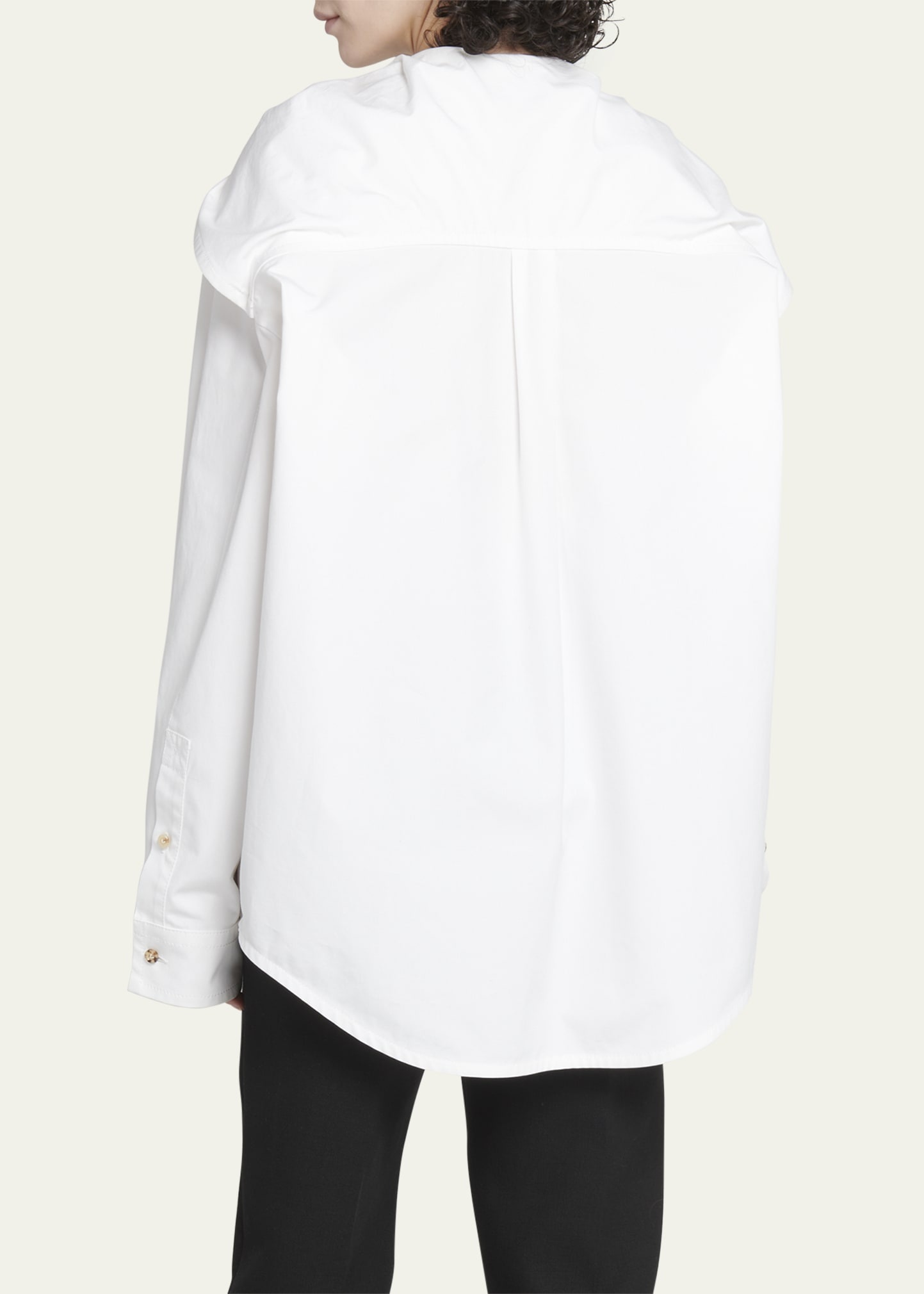 Knotted Compact Cotton Canvas Button Down Shirt - 3