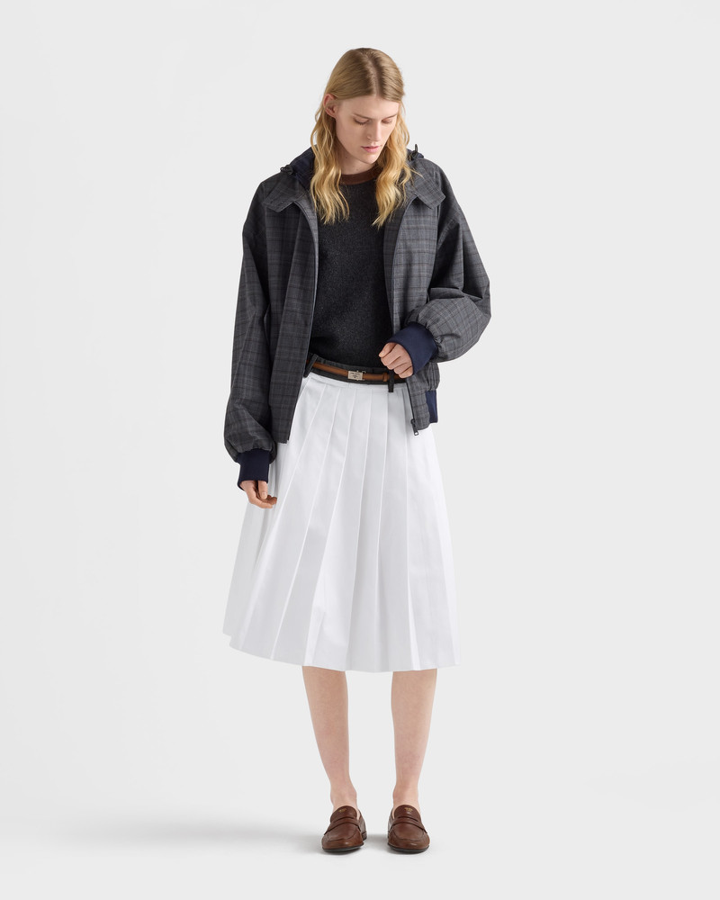 Prada Pleated poplin and rush stitch skirt outlook