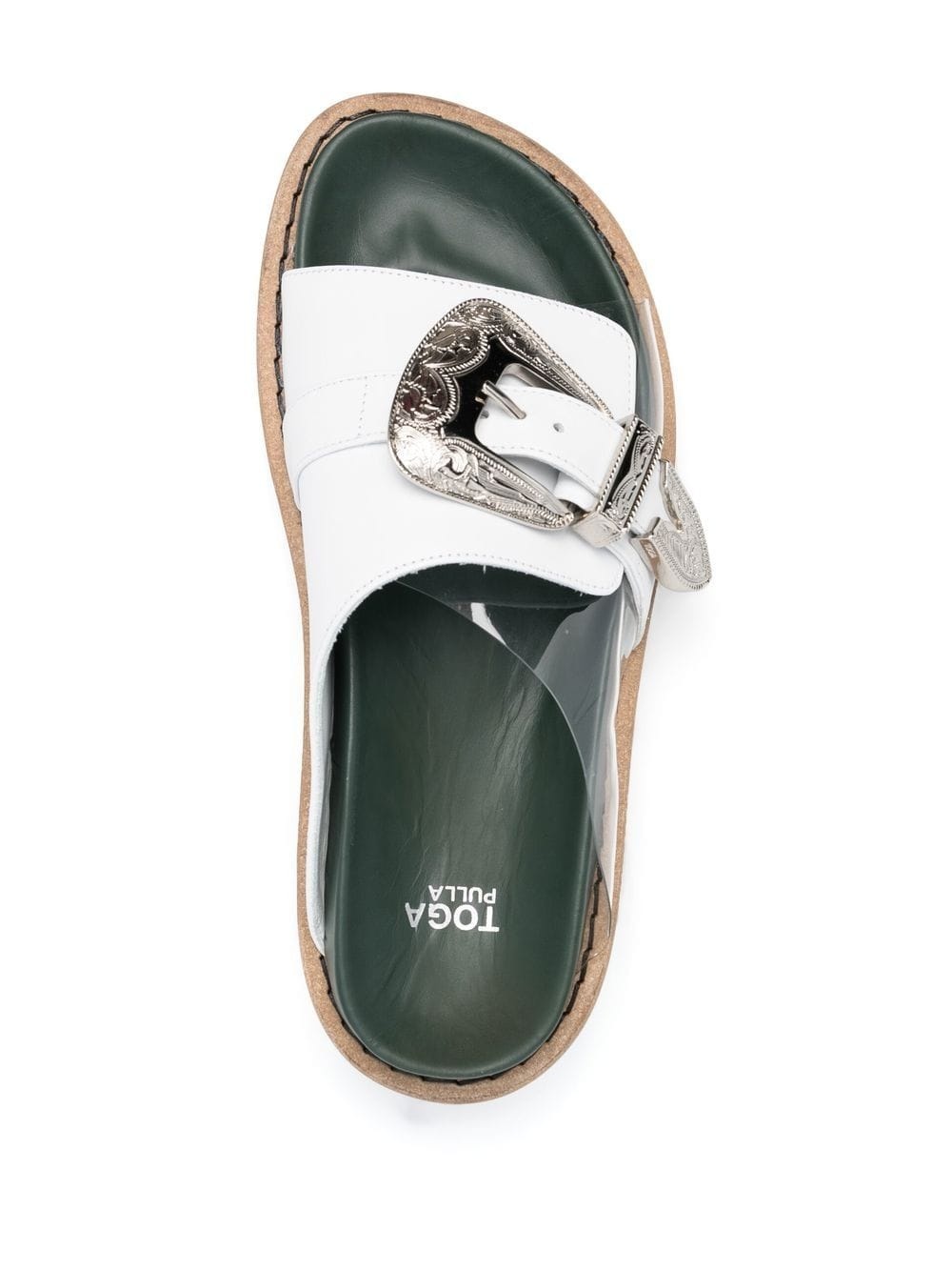 two-tone buckled sandals - 4
