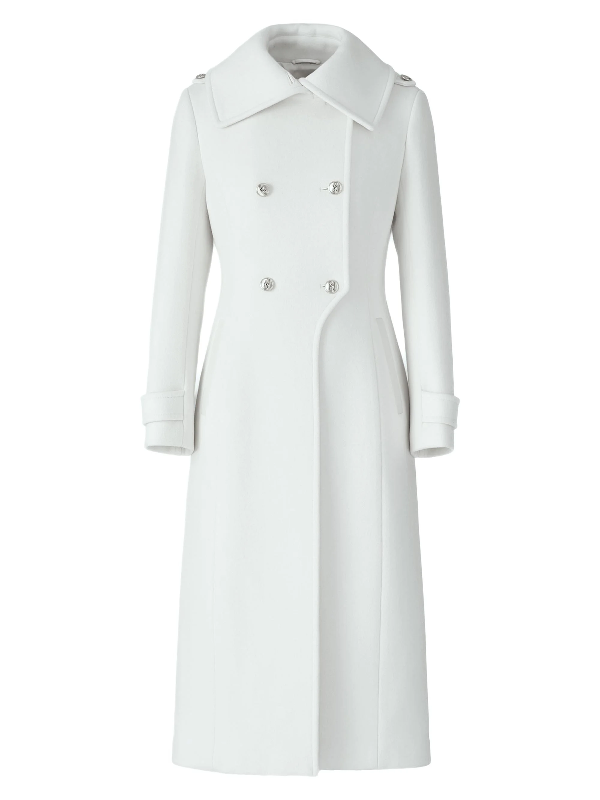 Women's Elodie Double-Breasted Wool Coat - Cream - 1