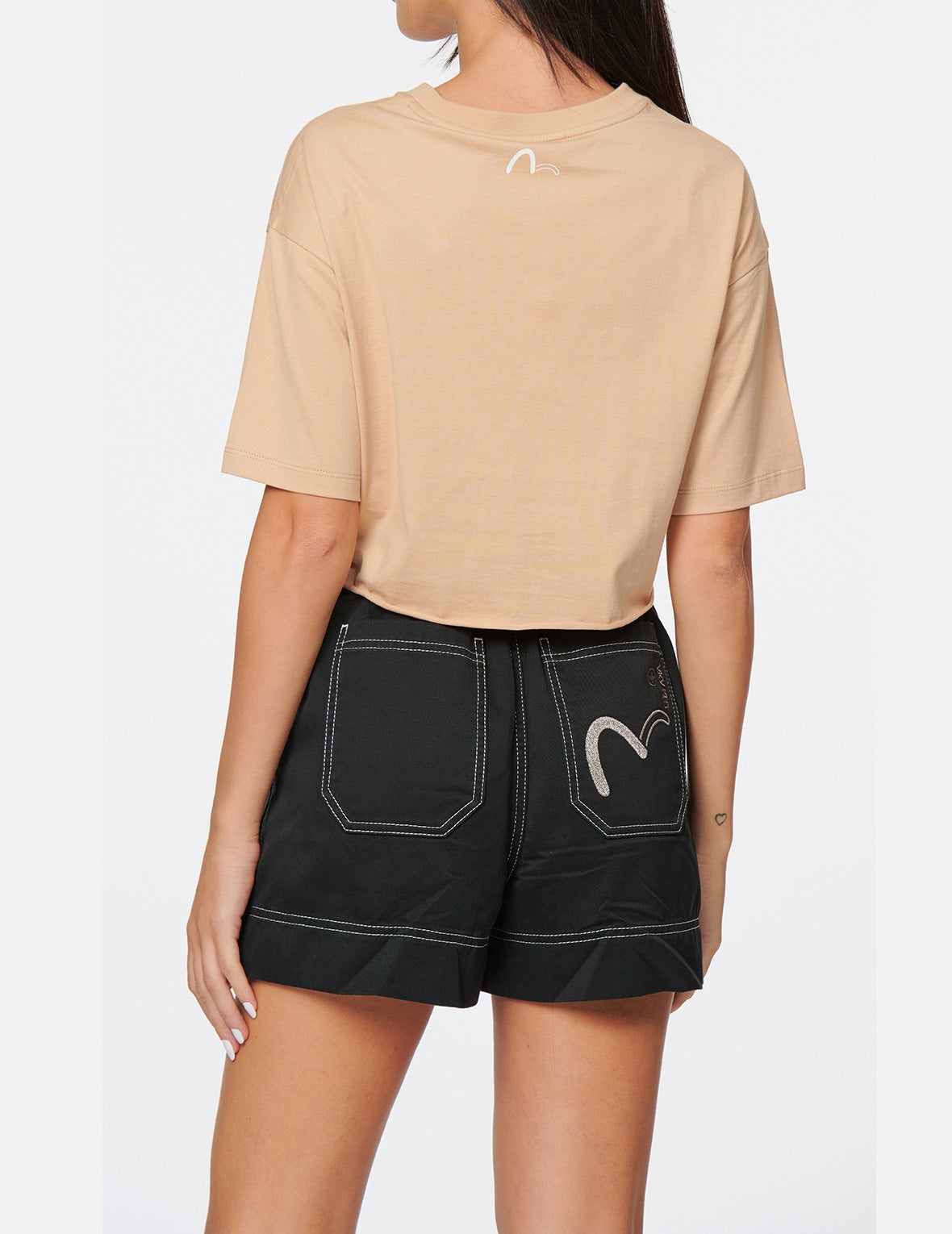 Logo Print Tie Front Drop-shoulder T-shirt - 4