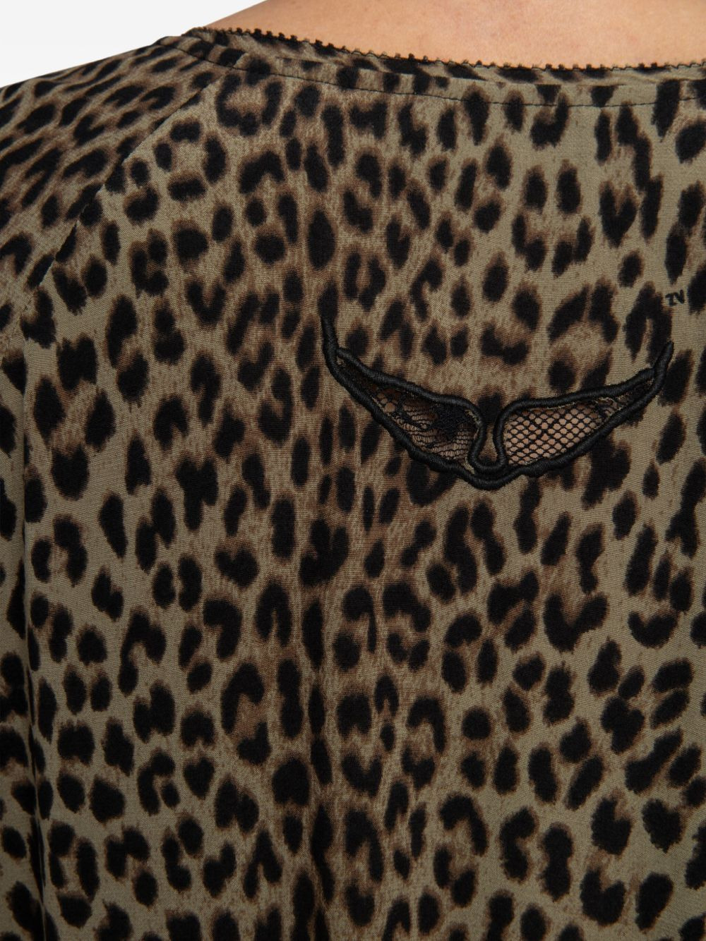 Rinas leopard-print V-neck mini dress - 5
