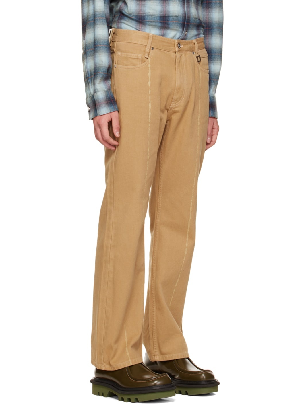 Tan Dyed Jeans - 2
