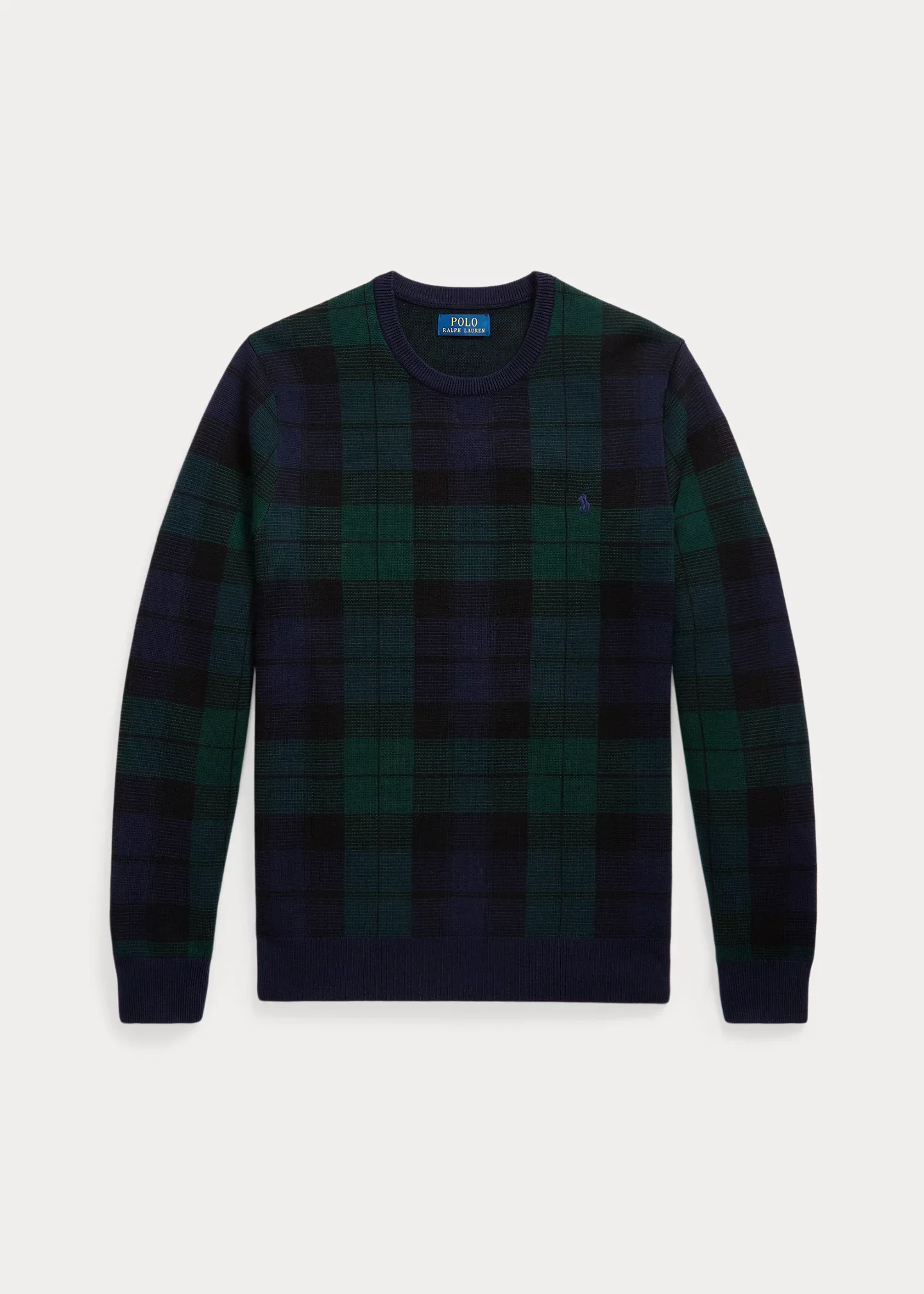 Plaid Washable Wool Sweater - 1