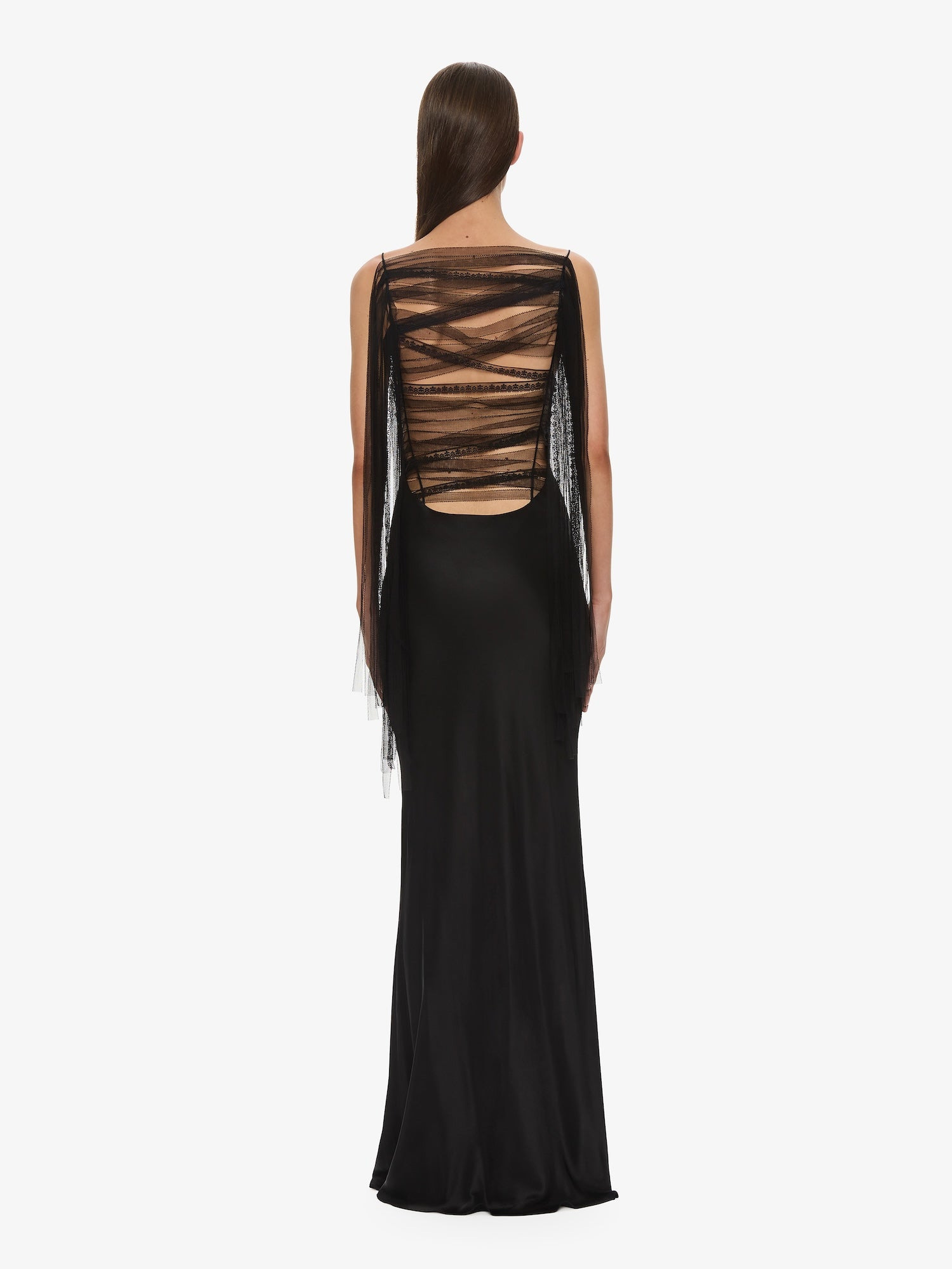 Lattice Lace Silk Gown - 2