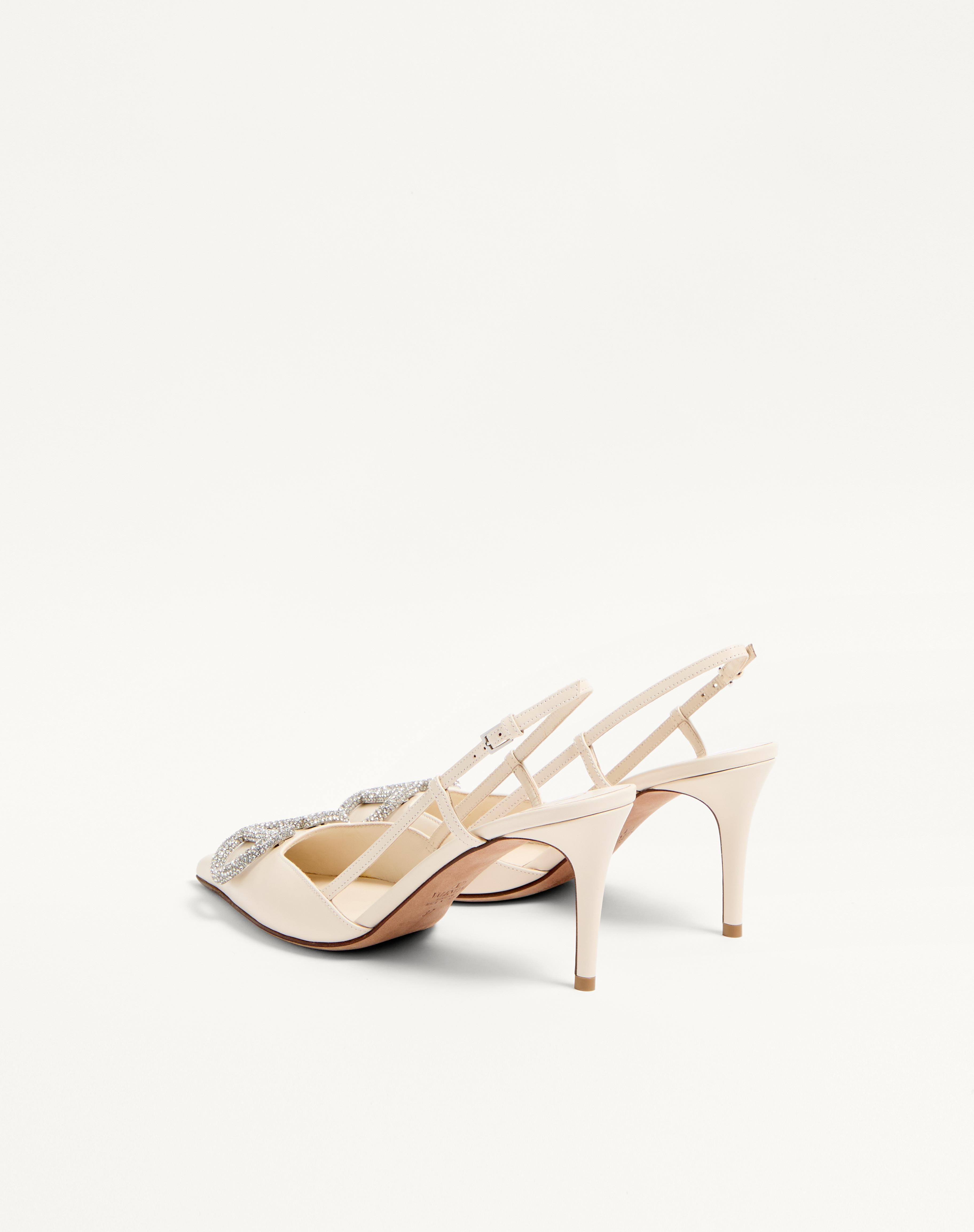 VLOGO SIGNATURE SLINGBACK PUMP IN CALFSKIN LEATHER 80MM - 5