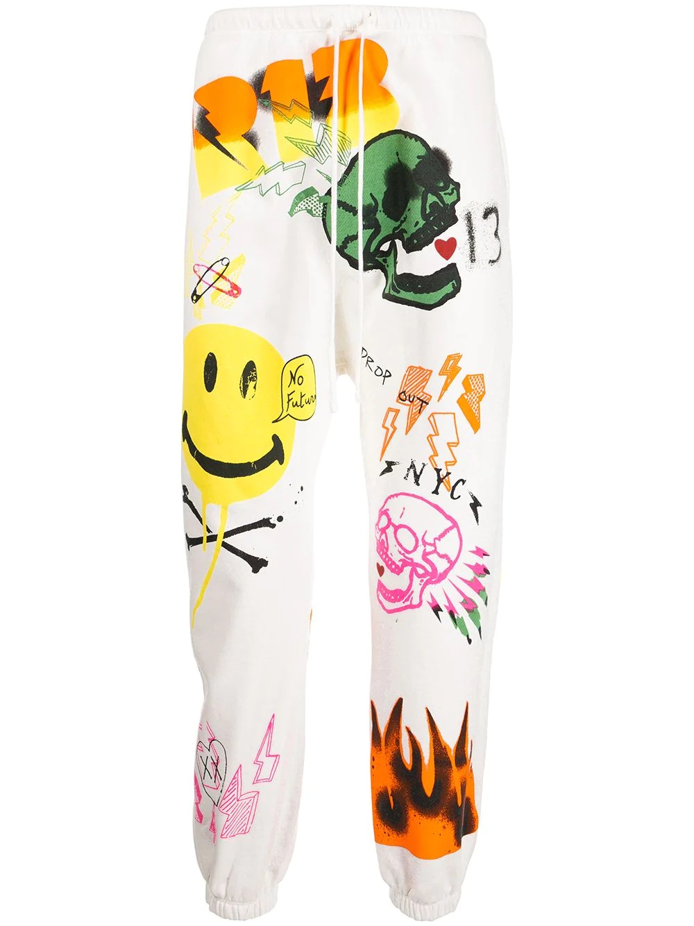 graffiti-print track pants - 1