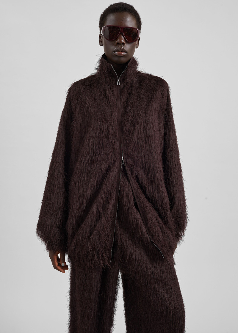 Baxter Fringed Track Jacket - Dark Brown 4