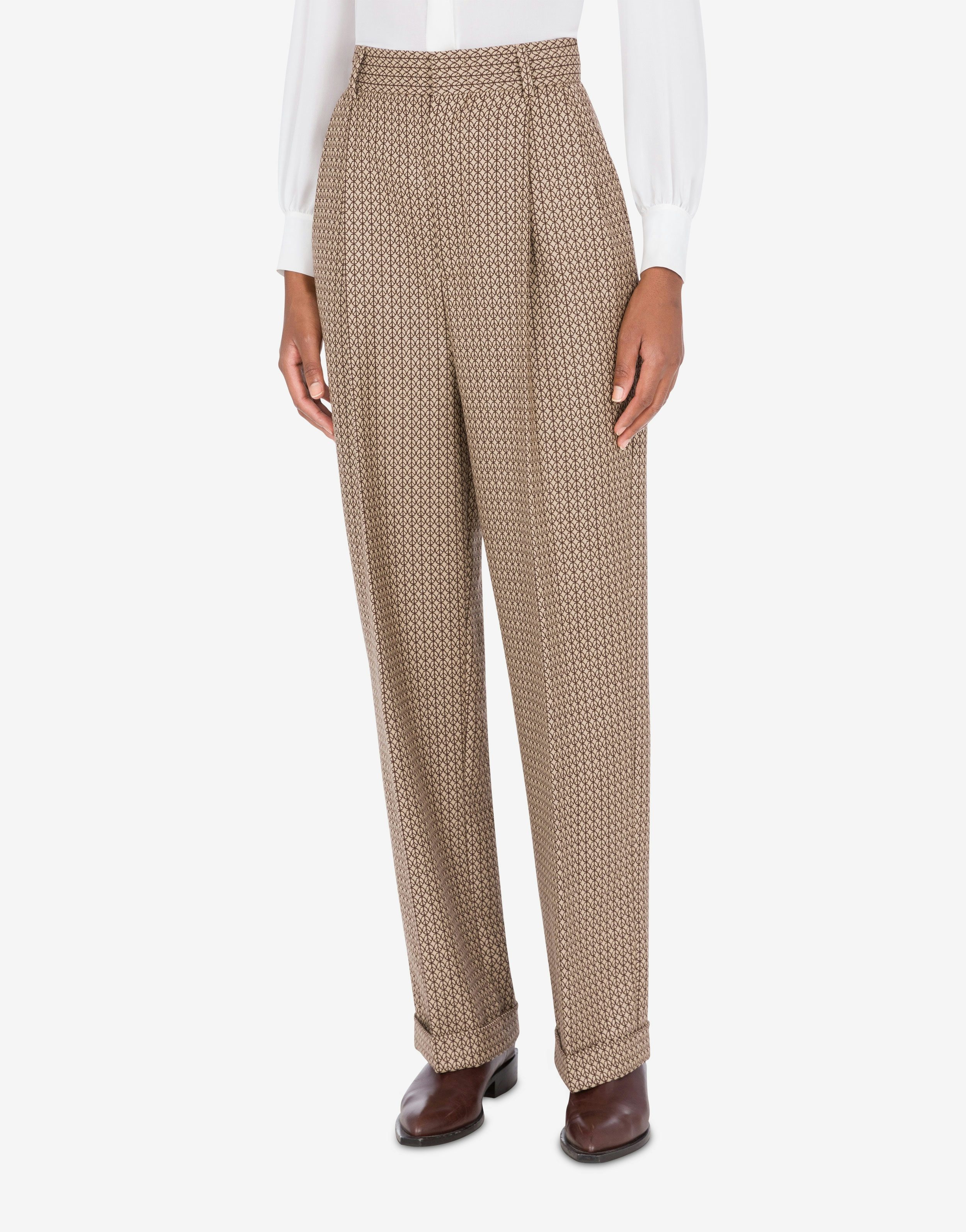 TROUSERS IN JACQUARD WOOL PEACE - 2