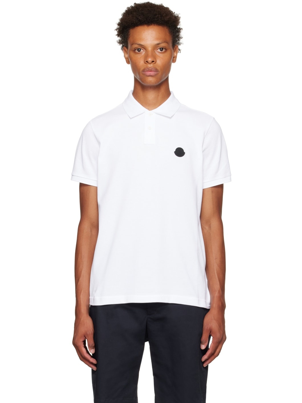 White Cotton Polo - 1