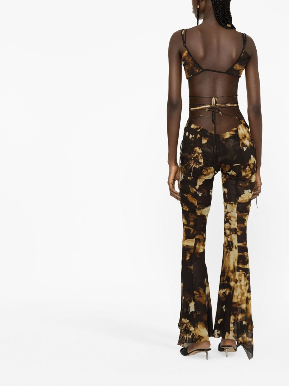 Glimmer tie-detail crop top - 4