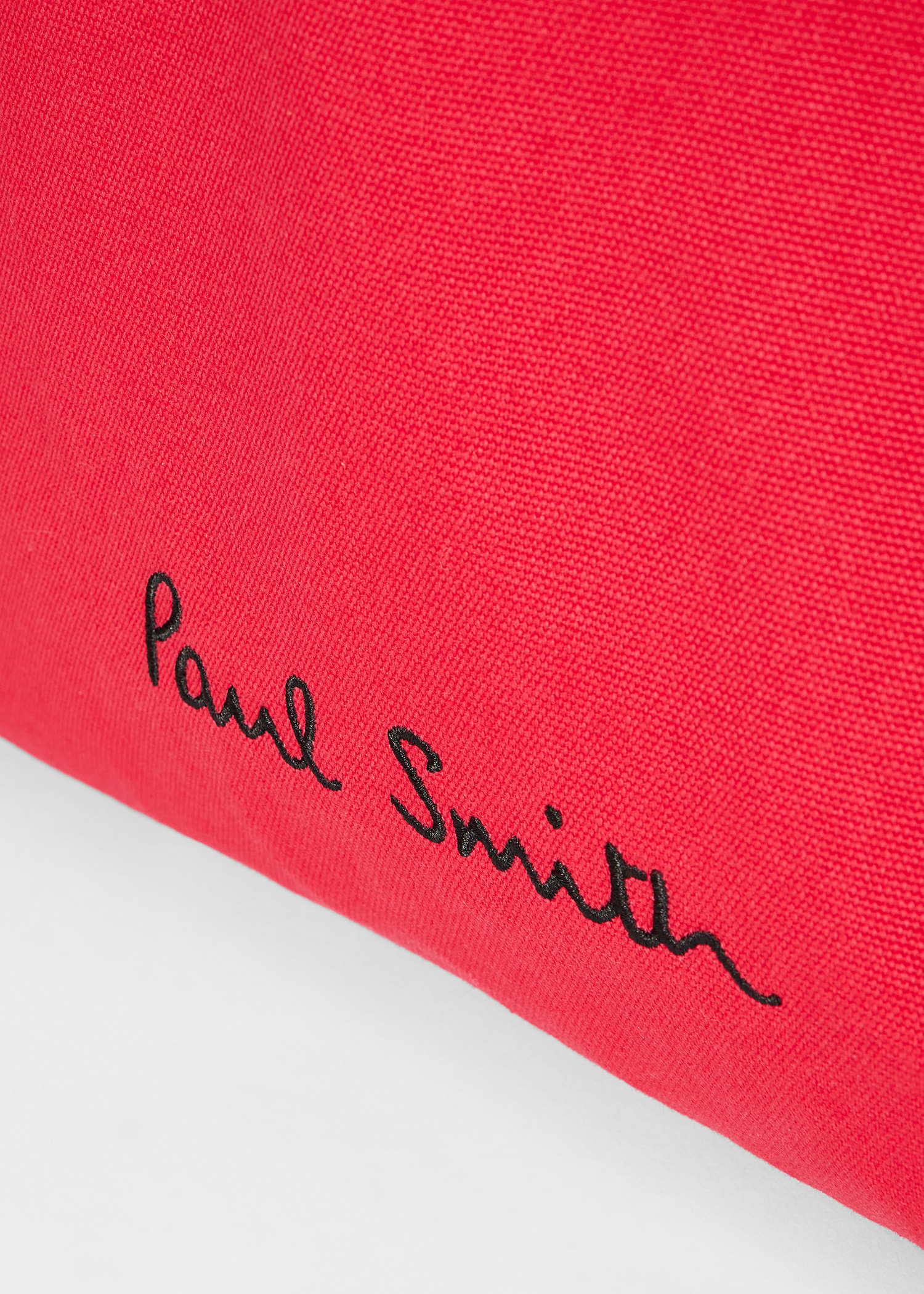 Red Cotton-Canvas Quote Tote Bag - 5