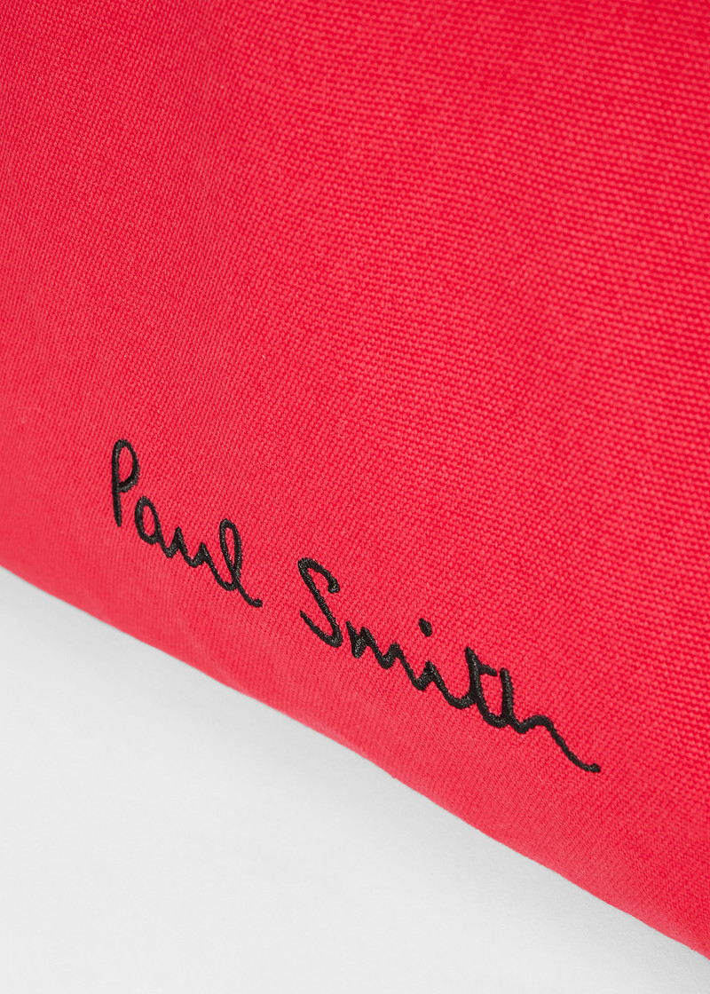 Red Cotton-Canvas Quote Tote Bag 5