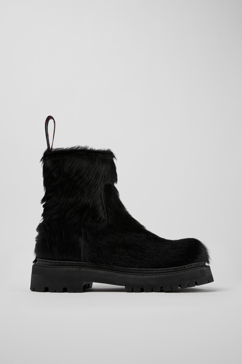 Black long calf hair boots 1