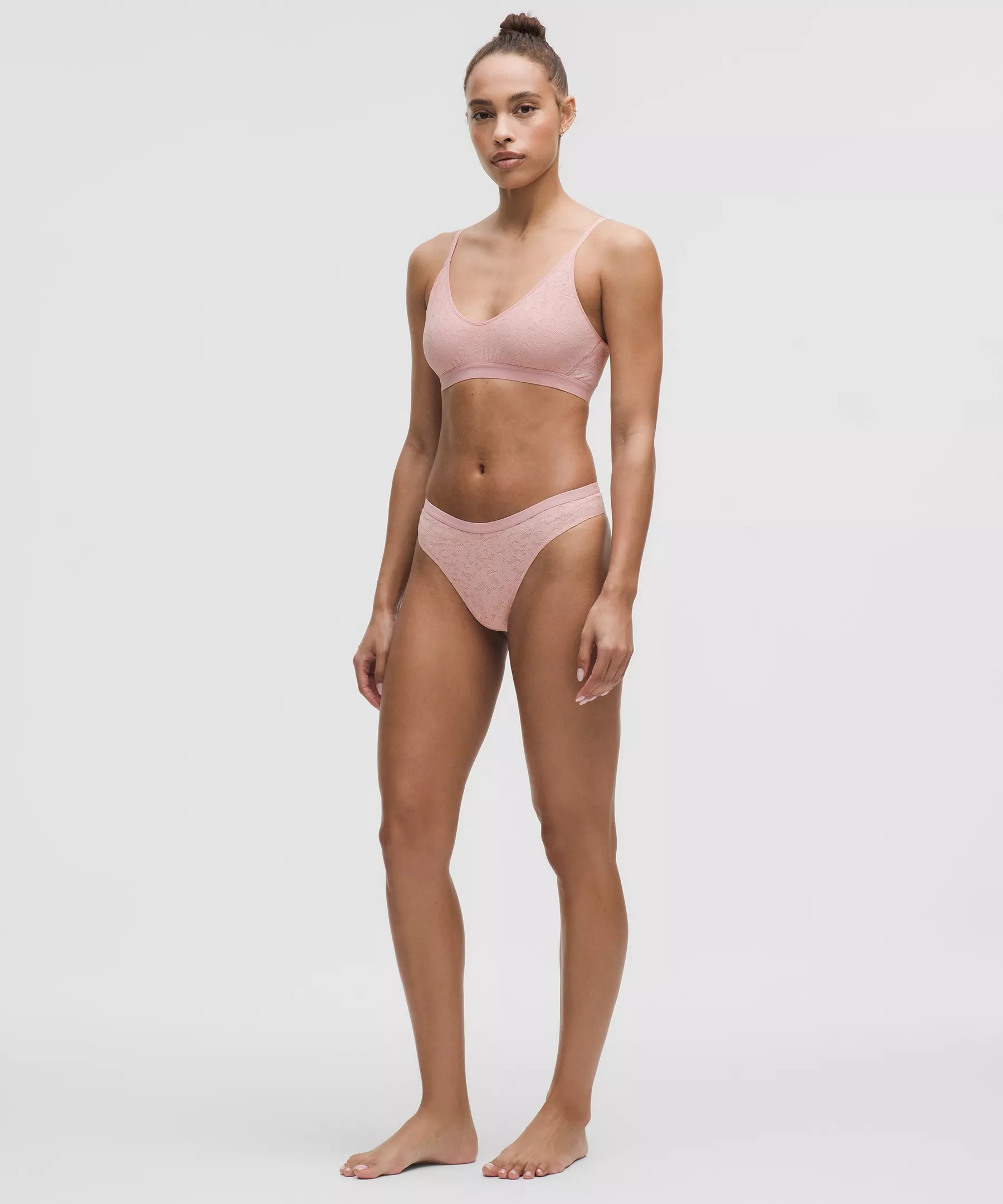 Lace Dipped-Waist Logo Thong Underwear - 3