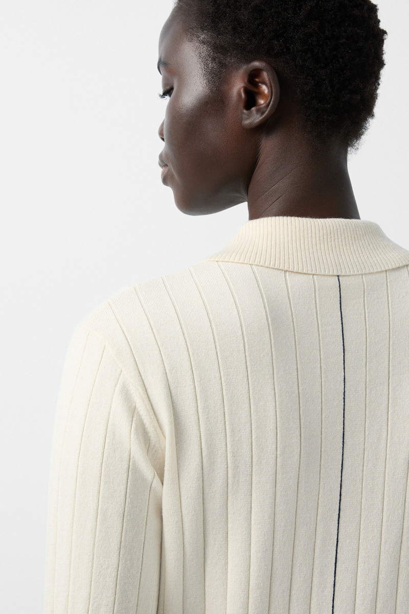 Knitted polo shirt June in Off-White 6