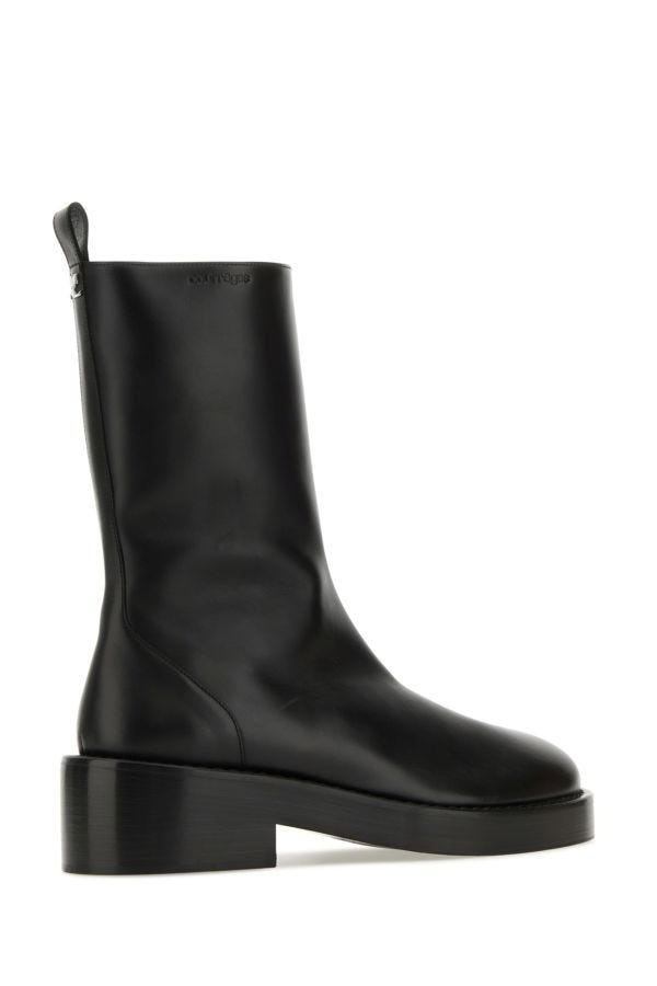 Courreges Woman Black Leather Ankle Boots - 3