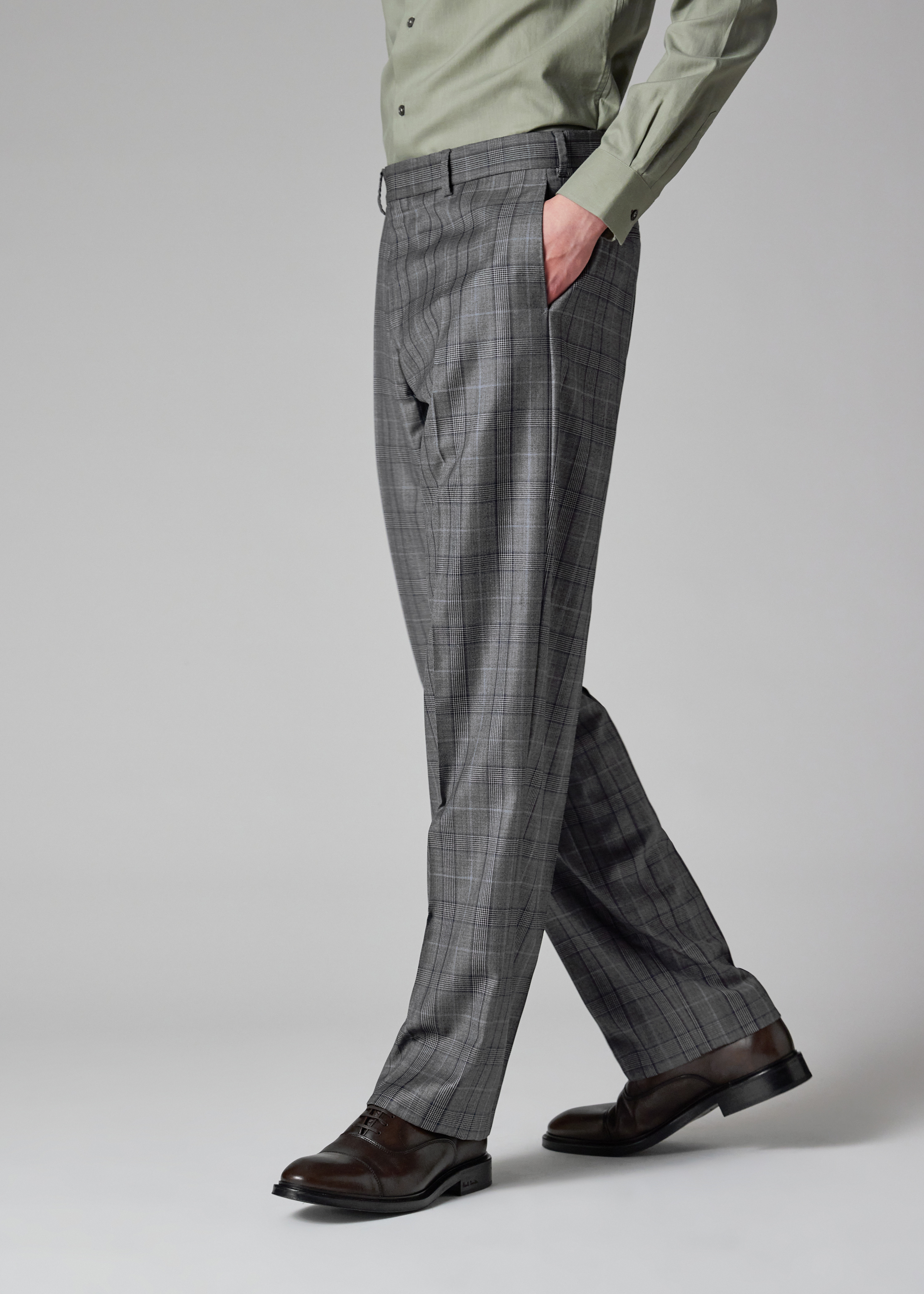 Grey Wool Check Suit - 11