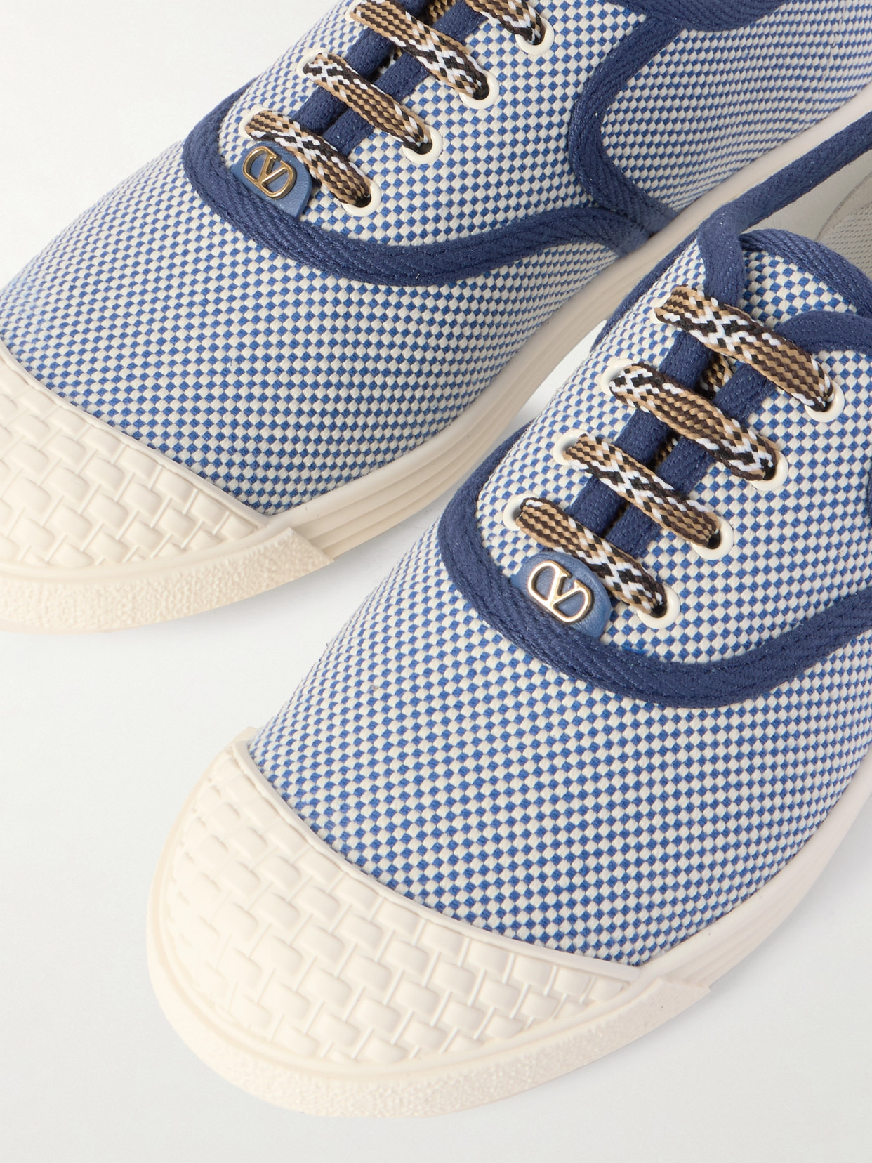 Bay By Bay Rubber-trimmed Two-tone Canvas Sneakers - 4