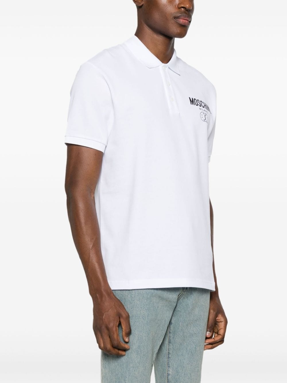 logo-print cotton polo shirt - 3