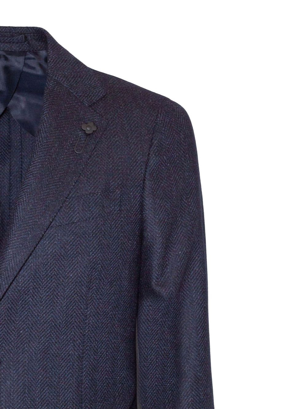 herringbone two-button blazer - 3