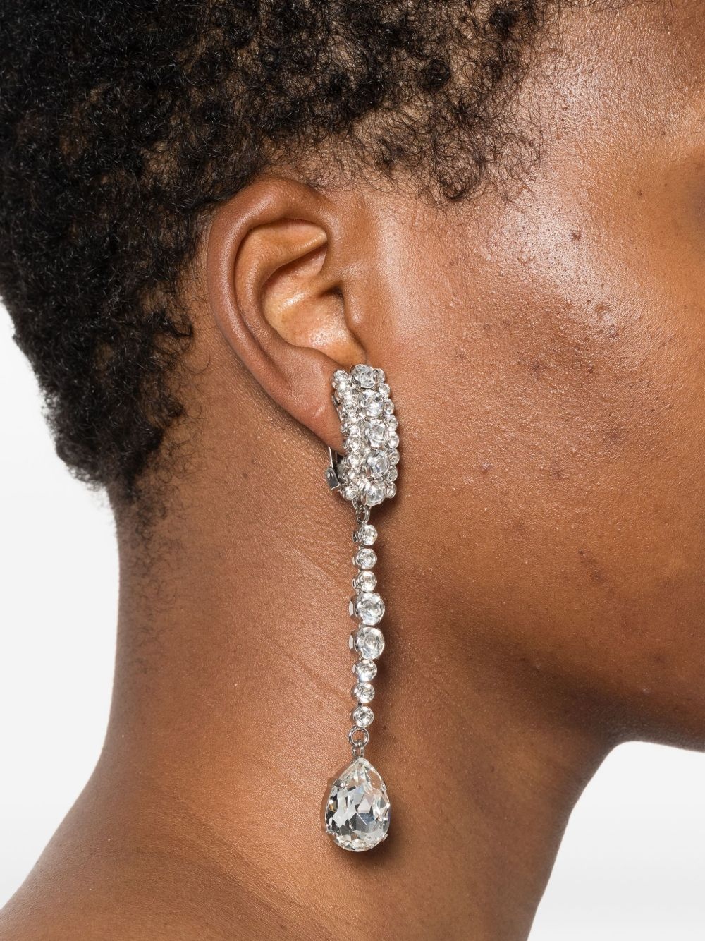 crystal-embellished drop earring - 2