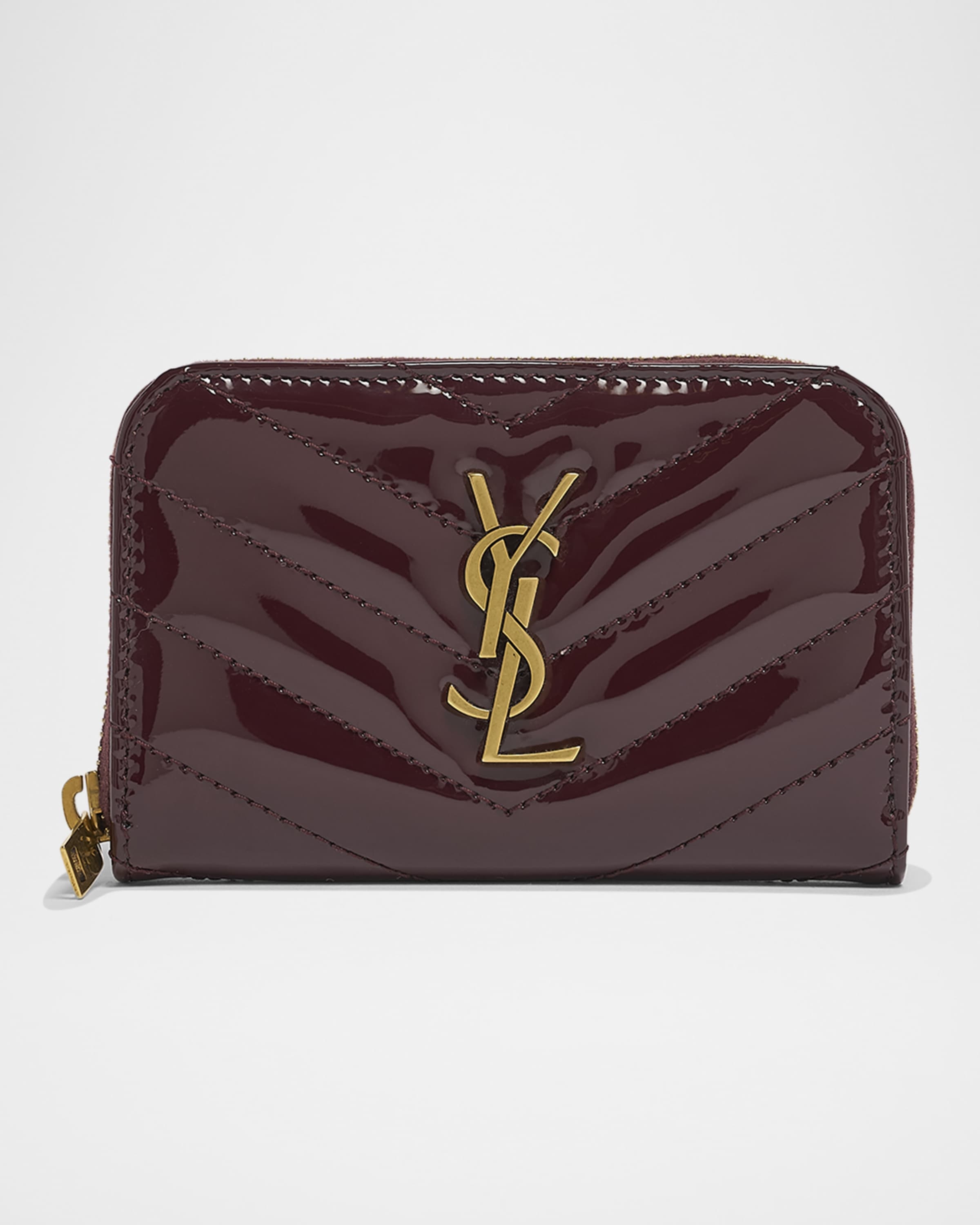 YSL Coin Wallet in Quilted Patent Leather - 1