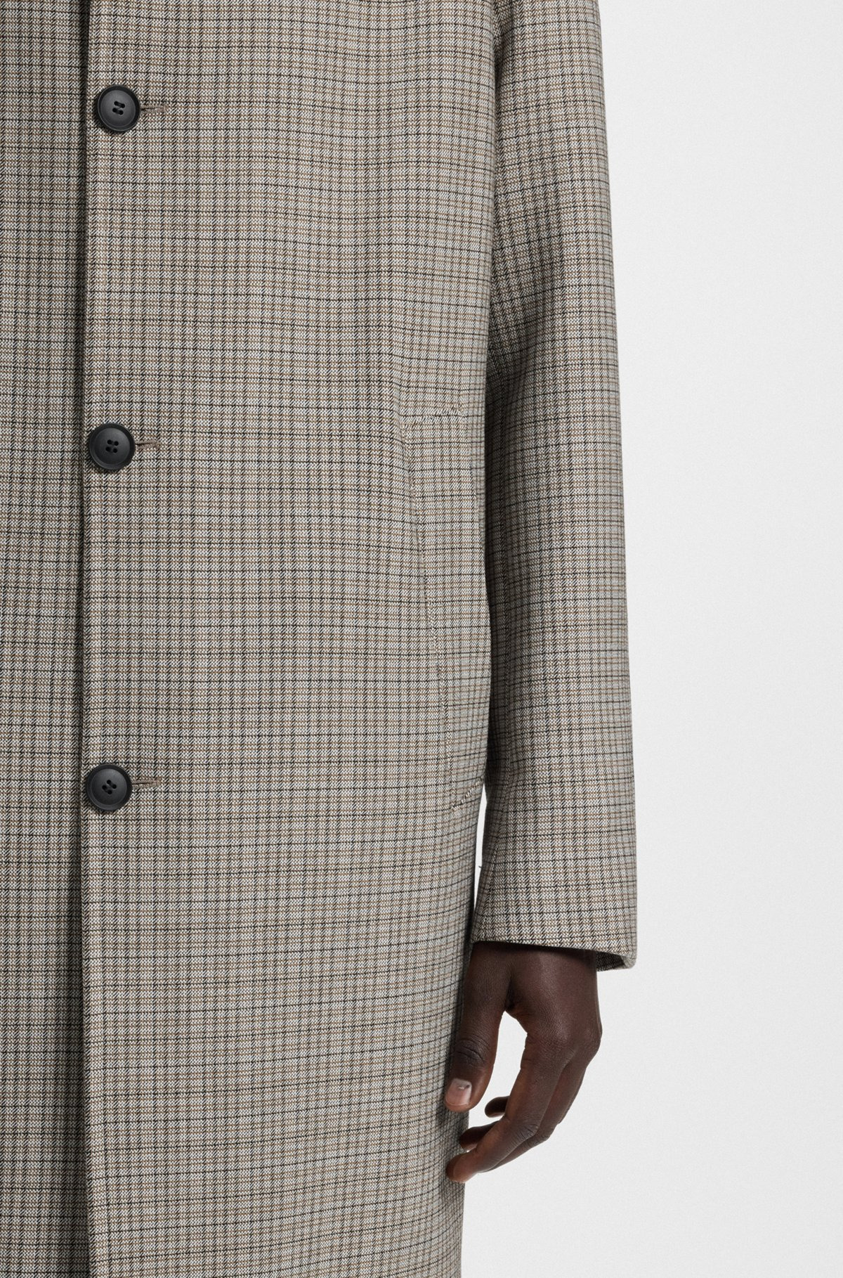 CLASSIC-FIT COAT WITH CHECK PATTERN - 6